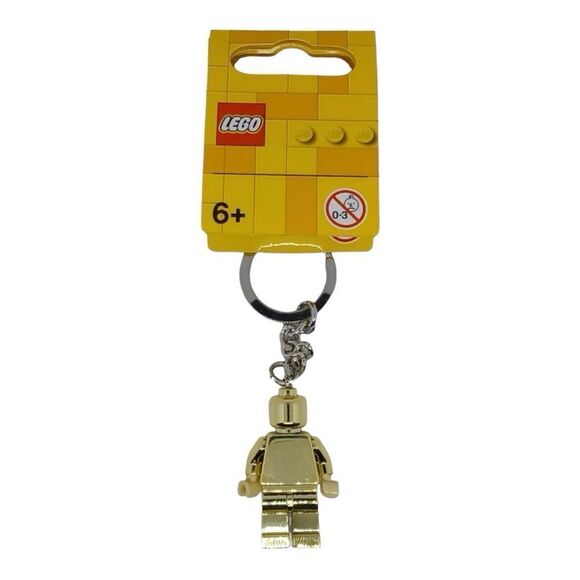 LEGO Gold man MINIFIGURE KEYRING KEYCHAIN 850807 RARE RETIRED - Picture 1 of 14